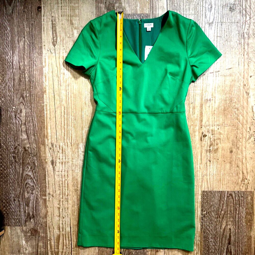 J Crew Dress Size 8 NWT Kelly Green Lined Short Sleeve Sheath Workwear - Picture 3 of 5